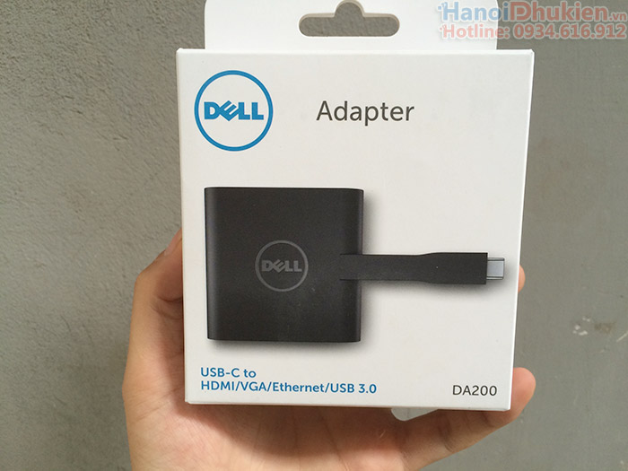 Dell DA200-USB Type C sang HDMI, VGA, Ethernet, USB 3.0 chính hãng