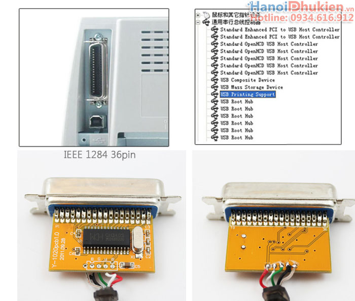 Cáp USB to LPT IEEE 1284 1.5M Unitek Y-120